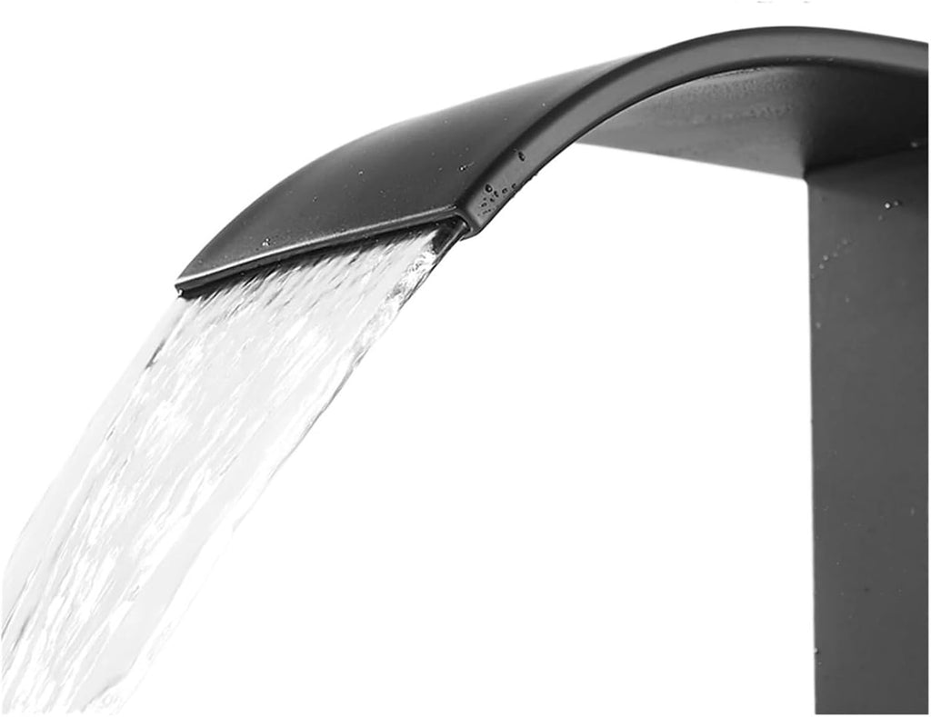 Black Smart Induction Waterfall Basin Automatic Induction Touch Sink Basin hot and Cold Faucet (Gold Short A)