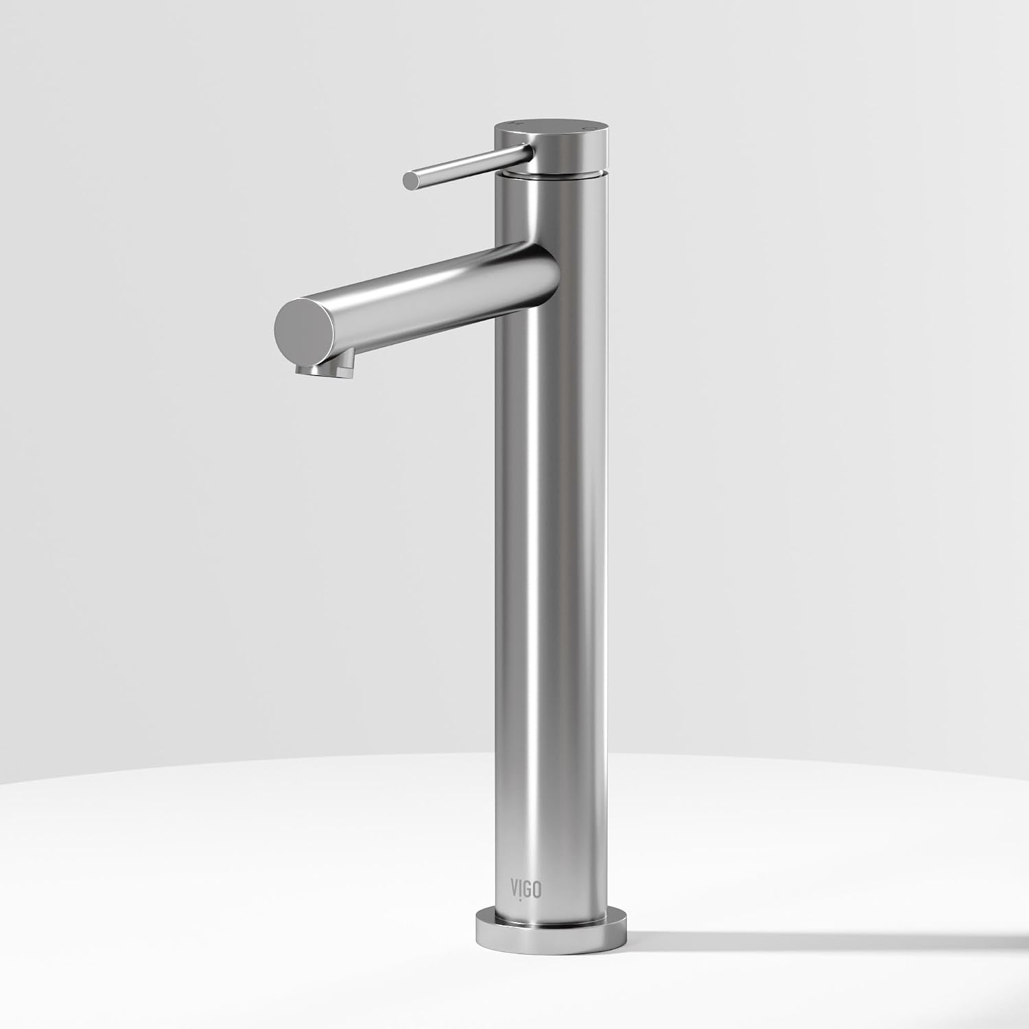 VIGO Jewel Single-Handle Single-Hole Mount Bathroom Sink Bathroom Sink Faucet, 11-Inch, Brushed Nickel, Modern Design, Solid Brass, 1.2 GPM WaterSense & Ceramic Disc Valve, Corrosion-Resistant