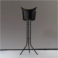 Keep Ice Frozen Longer Ice Bucket with Stand Stainless Steel Floor Wine Bar Vertical Cooler for Indoor and Outdoor for parties(Black)