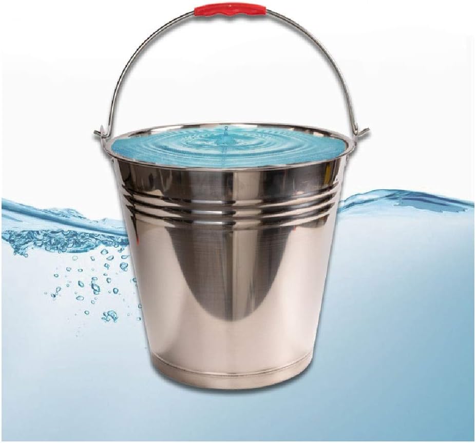 Silver Metal Galvanized Walled Ice Bucket Set with Lid, Wine Drinks Beer Cooler for Restaurant Bars 32.5 * 35.5cm