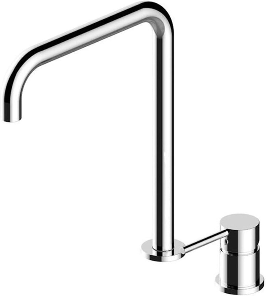 Widespread Kitchen Faucet 7 Pipe Long Water Tap Deck Mounted Kitchen Sink 360 Rotation Cold Hot Mixer(Chrome)