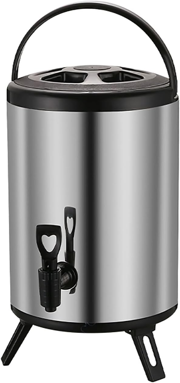 NEONMAN Commercial Insulation Barrel, Keeps Water Hot or Cold Large Capacity (6L-16L) Foldable Stand Resin Faucet Leak-proof Seal, Suitable for a Variety of Beverages(Black,10L)