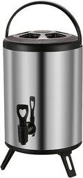NEONMAN Commercial Insulation Barrel, Keeps Water Hot or Cold Large Capacity (6L-16L) Foldable Stand Resin Faucet Leak-proof Seal, Suitable for a Variety of Beverages(Black,12L)