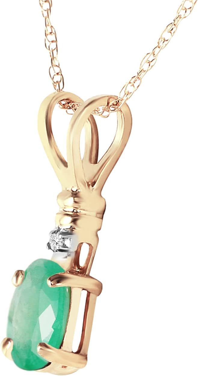 Galaxy Gold GG 14K Gold Necklace with Natural Diamond and Emerald