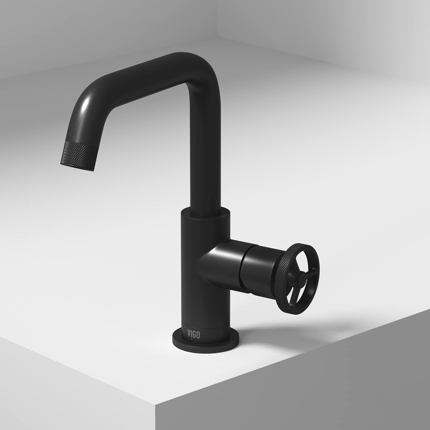 VIGO Cass Single-Handle Single-Hole Mount Bathroom Sink Faucet, 9-Inch, Matte Black, Modern Design, Solid Brass, 1.2 GPM WaterSense & Ceramic Disc Valve, Corrosion-Resistant