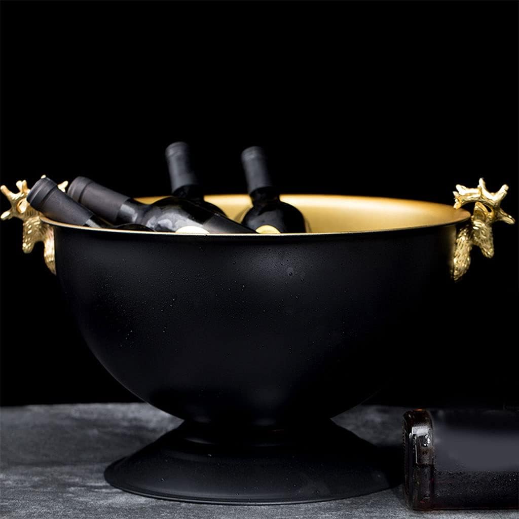 Ice Bucket Large Capacity Ice Bucket Stainless Steel Restaurant Champagne Basin Indoor Outdoor Beverage Ice Bucket Party Bar Wine Basin Keeps Ice Cold & Dry