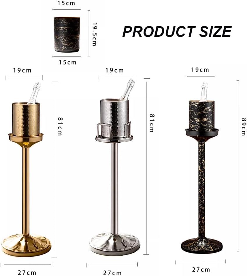 GAGALU Floor-Standing Stainless Steel Champagne Bucket Set, Housewarming Decoration, Bar KTV Christmas Family Kitchen Party Ice Bucket,J