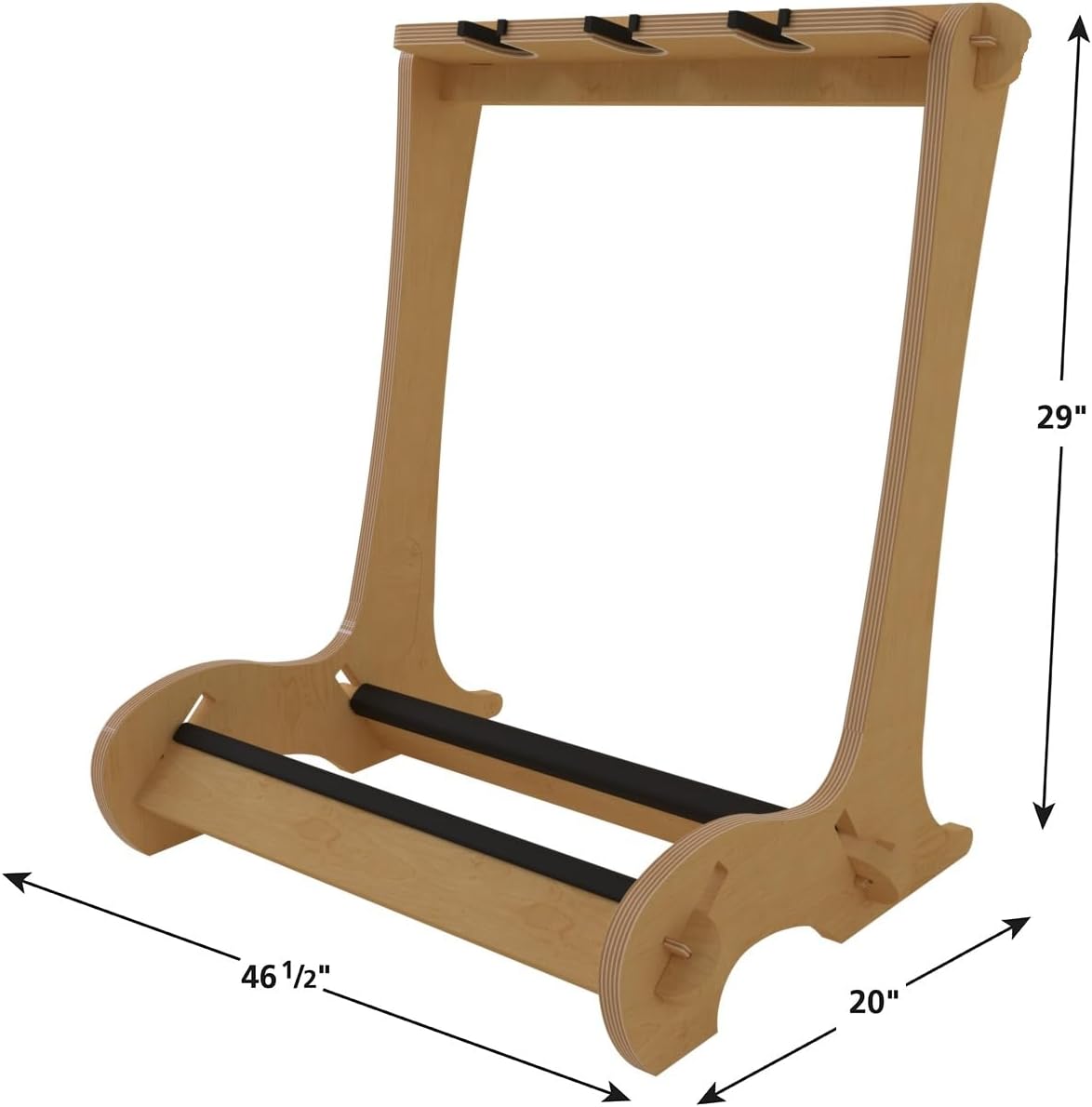 A&S Crafted Products Guitar Stand for 3 Acoustics or Electrics | The VersaRack | Solid Wood Rack | Made in U.S.A.