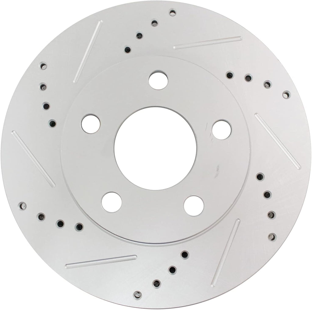 TRQ Performance Front Brake Pad and Rotor Set Ceramic Drilled Slotted G Coated Compatible with 1998-1999 Buick LeSabre Oldsmobile 88 LSS Regency Pontiac Bonneville