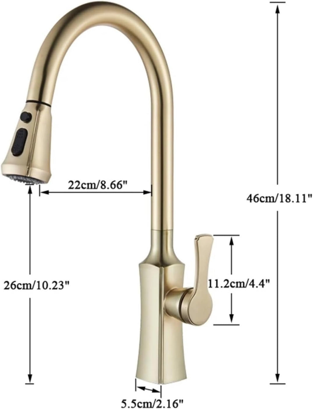 Kitchen Faucet Single Handle Hand-Out Single Hole Hot and Cold Faucet Tap(Brushed Nickel)