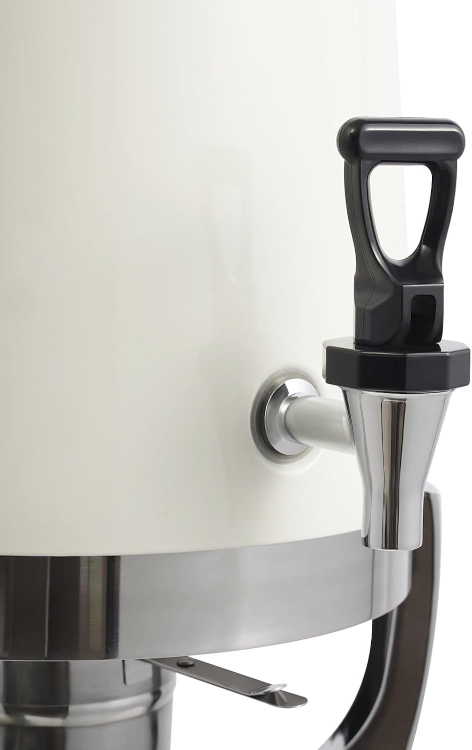 Coffee Urn With Fuel Holder, 3.5 Gallon/13L Stainless Steel Beverage Dispensers for Coffee Tea Hot Water, Hot Drink Dispenser with Stand, Chafer Urn with Spigot for Parties Catering (White)