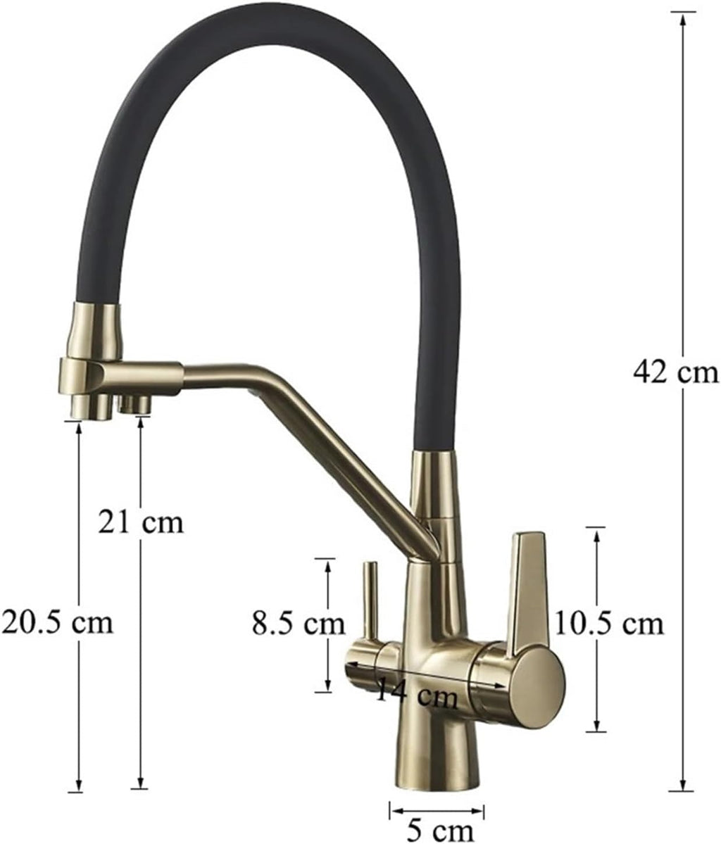 Filter Kitchen Faucet 360 ° Rotation Purification Kitchen Tap Household Sink Washing Faucet(Matte Black)