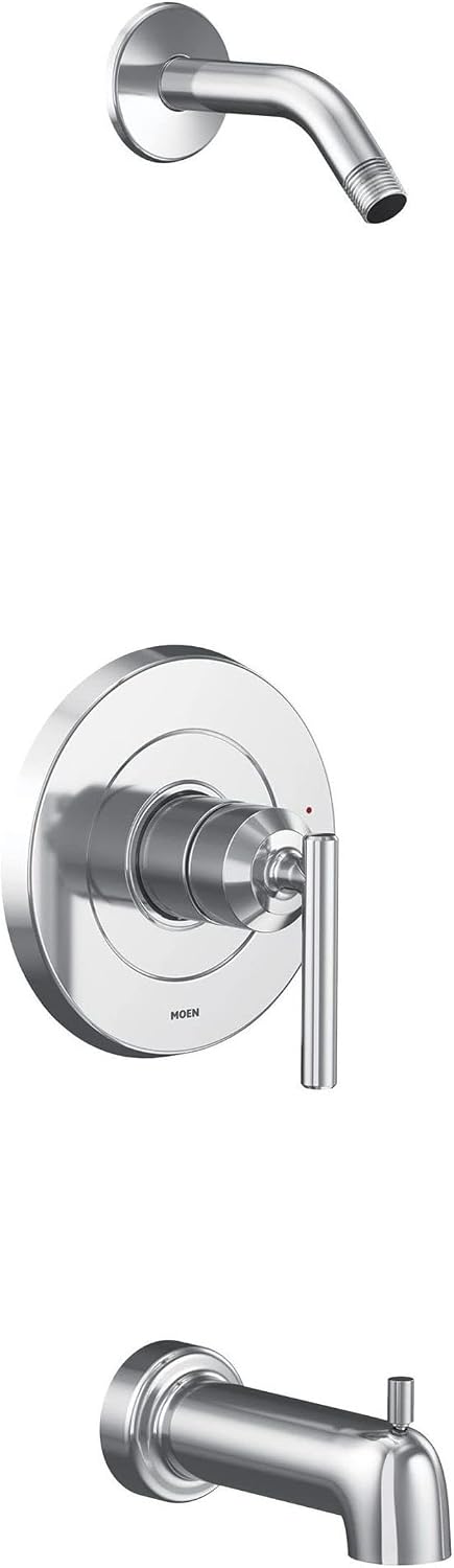 Moen Gibson M-CORE 2-Series Shower Trim Kit with 1-Handle, Arm, and Tub Spout, Valve and Showerhead Required, Chrome, UT2903NH