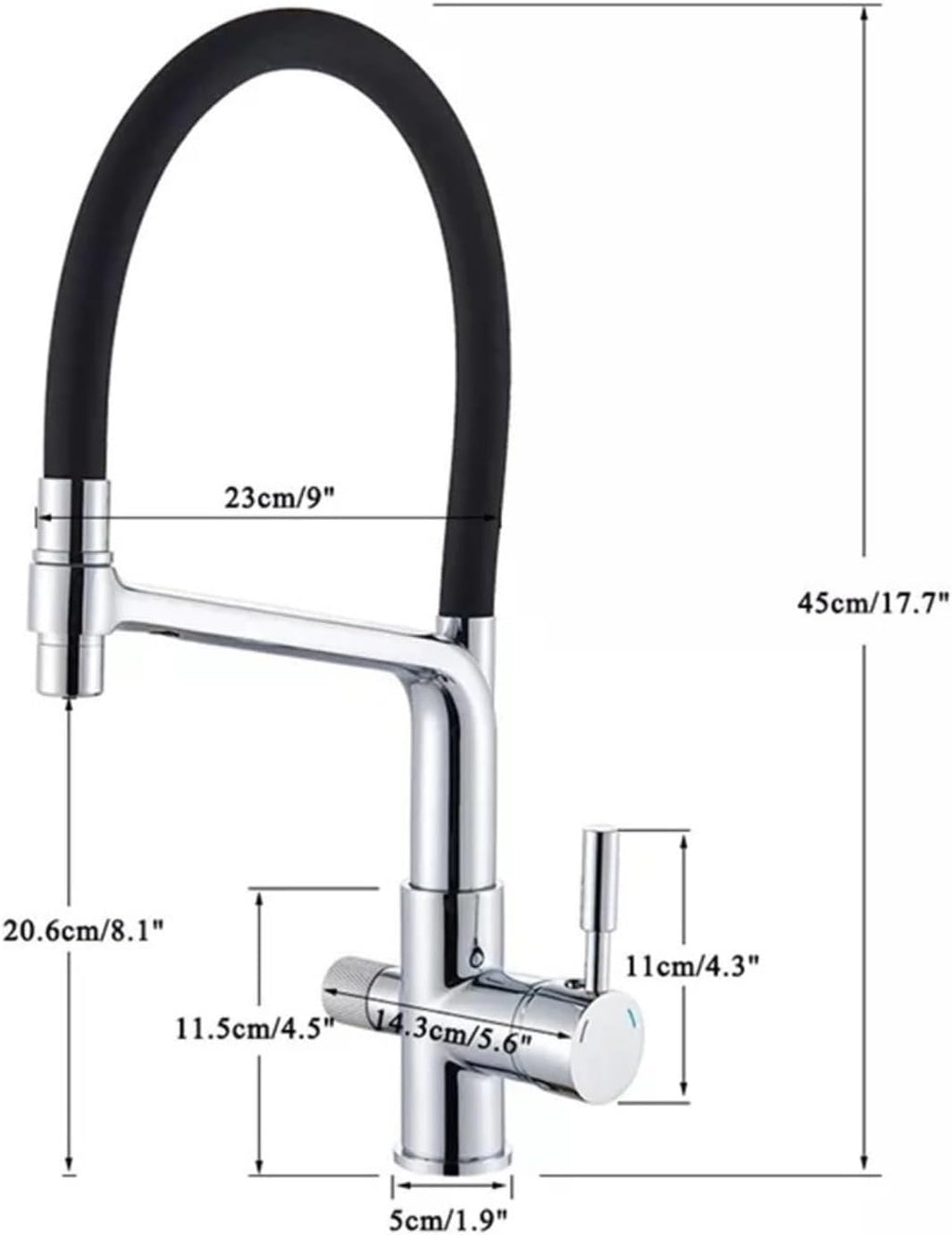 Filter Kitchen Faucet Dual Spout Drinking Water Faucet Mixer 360 Degree Rotation Hot Cold Water Tap(White)