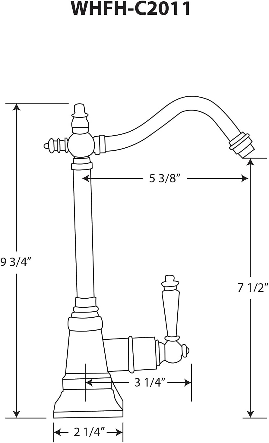 Whitehaus Collection WHFH-C2011-ORB Point of Use Cold Water Faucet with Traditional Spout