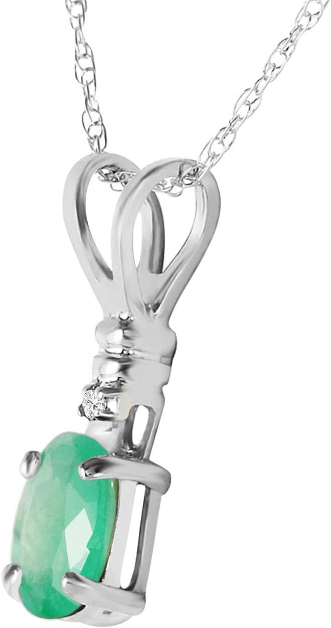 Galaxy Gold GG 14K Gold Necklace with Natural Diamond and Emerald