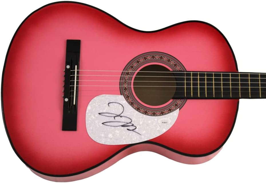 JESSIE JAMES DECKER SIGNED AUTOGRAPH FULL SIZE PINK ACOUSTIC GUITAR W/JAMES SPENCE AUTHENTICATION JSA COA - COUNTRY MUSIC BEAUTY, SOUTHERN GIRL CITY LIGHTS, ON THIS HOLIDAY