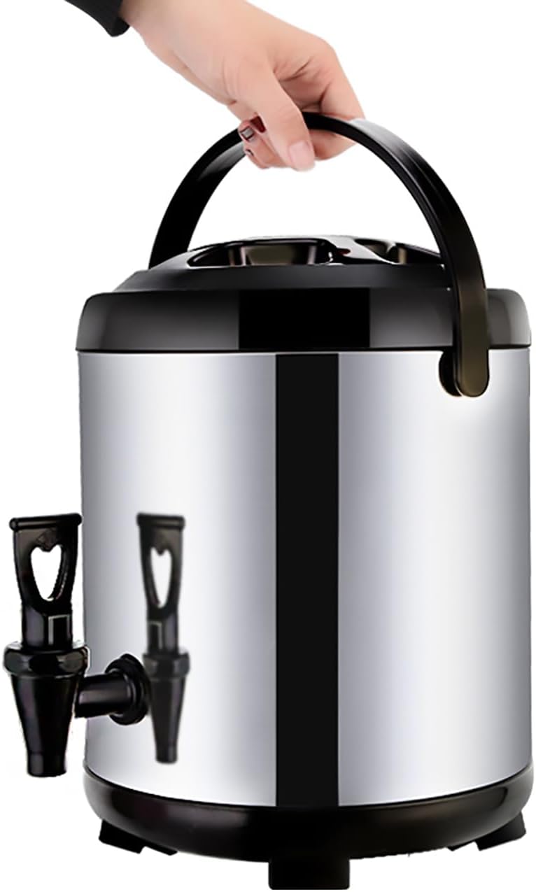 Hot Water Dispenser With Faucet, Stainless Steel Insulated Bucket Milk Tea Barrel For Hot Water And Beverage