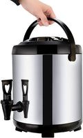 Hot Water Dispenser With Faucet, Stainless Steel Insulated Bucket Milk Tea Barrel For Hot Water And Beverage