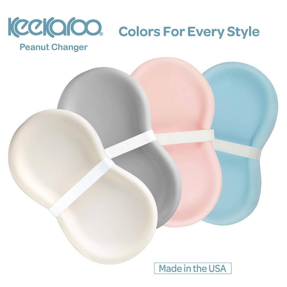 Keekaroo Peanut Changer Baby Vanilla – The Original - Easy-to-Clean Changing pad and The only Shell Over Foam, Fully Water Repellant, Wipeable Diaper pad, Wipe-Clean Changing pad