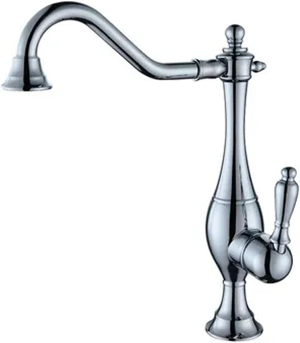 Kitchen Mixer Faucets Hot & Cold Solid Brass Sink Water Taps Single Handle Deck Mounted Crane Vessel(Antique Brass)