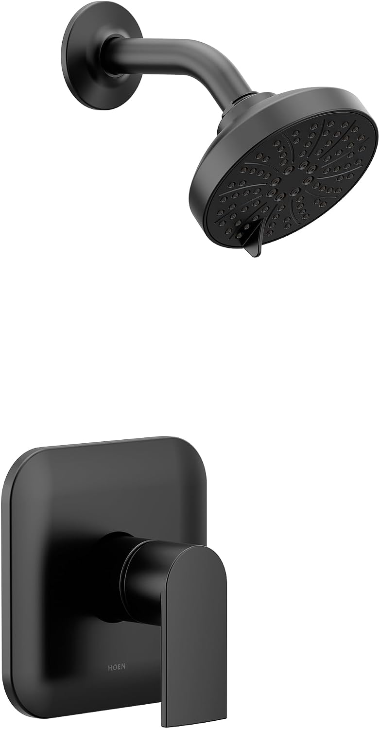 Moen Genta LX M-CORE 2-Series Shower Trim Kit with Showerhead and Lever Handle, Valve Required, Matte Black, UT2472EPBL