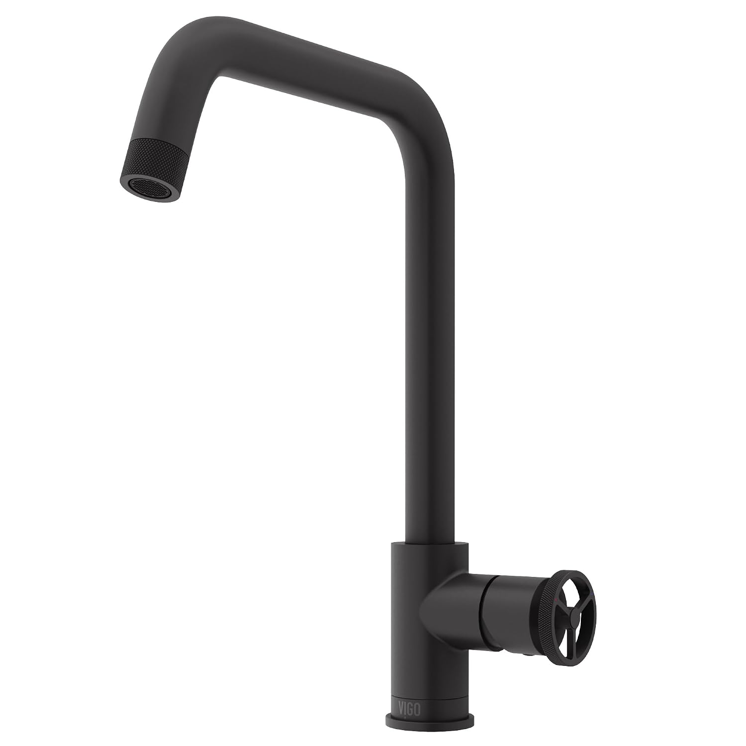VIGO Cass Industrial 14 in. H Single Handle Kitchen Bar Faucet in Matte Black VG02040MB