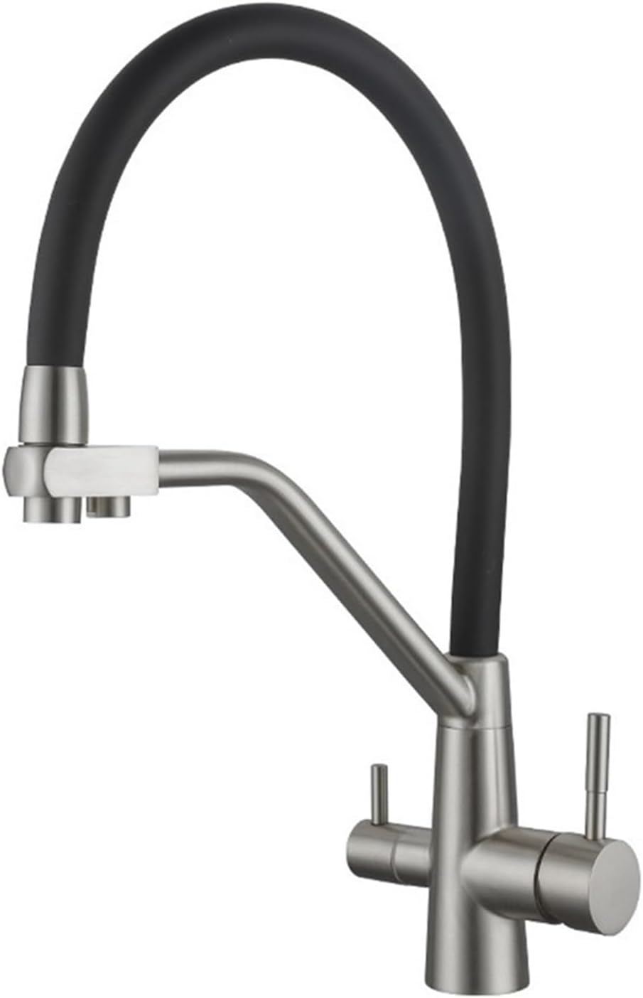 Filter Kitchen Faucet 360 ° Rotation Purification Kitchen Tap Household Sink Washing Faucet(Brushed Nickel)
