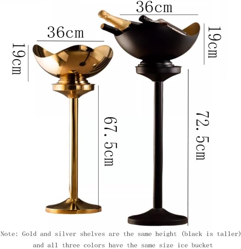 Ice Bucket, Large Ice Bucket for Floor Home Bar Chill Cooler with Handle Ice Buckets for Parties(Black)