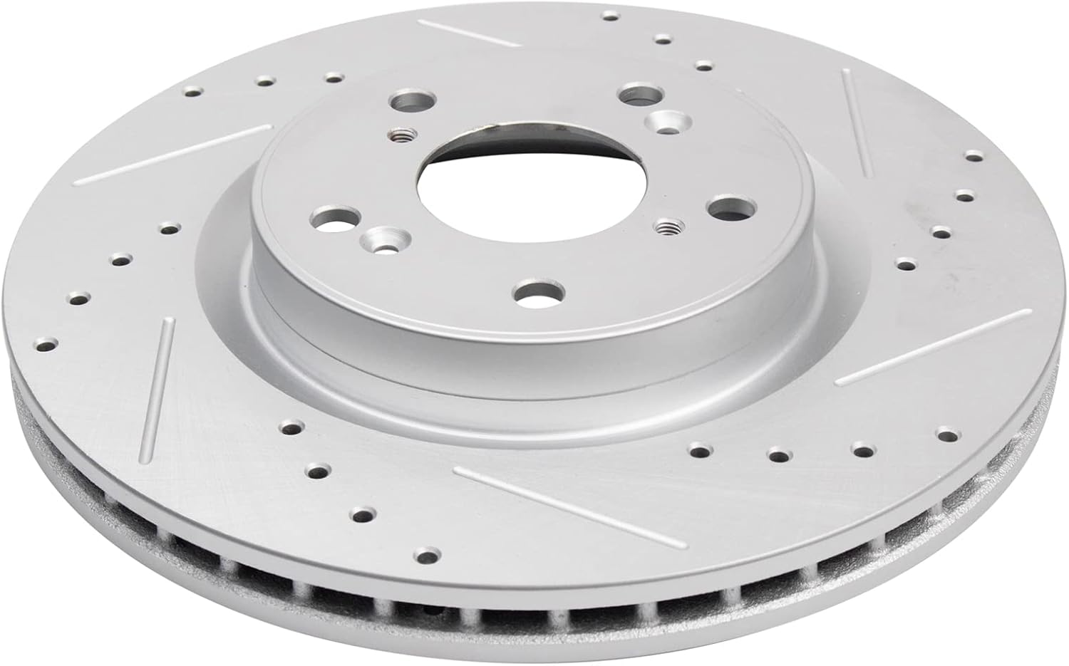 TRQ Performance Front Brake Pad and Rotor Set Ceramic Drilled Slotted G Coated Rotors Compatible with 2012-2015 Honda CR-V