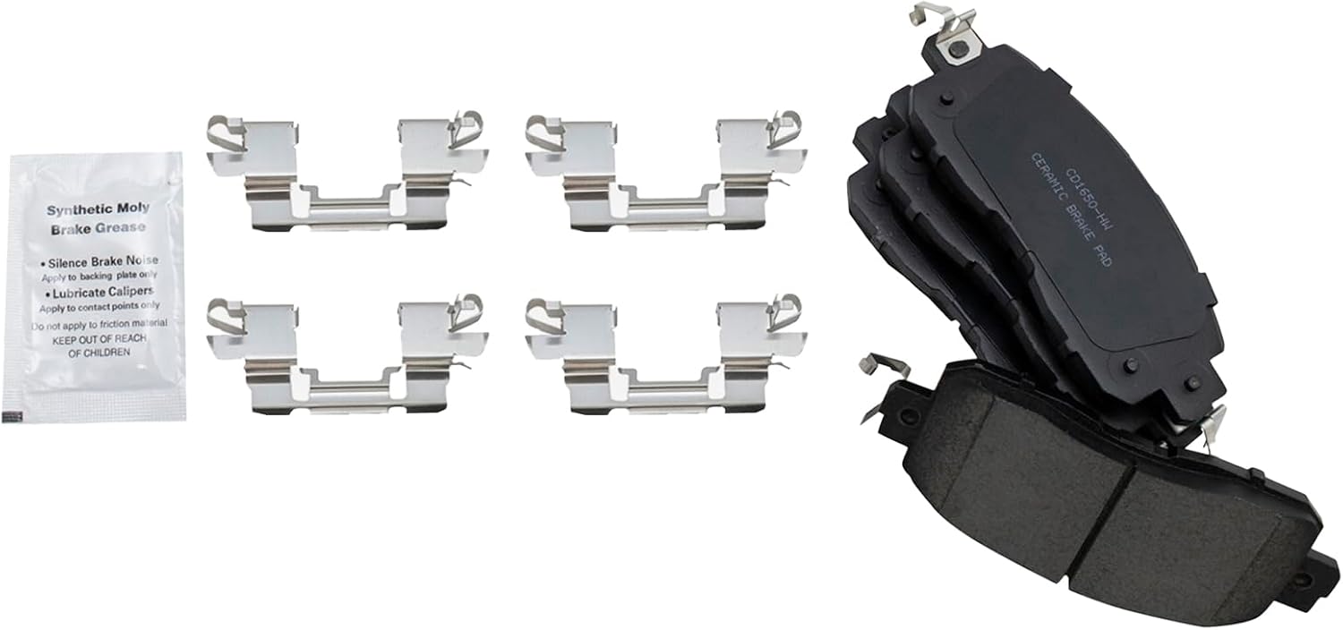 TRQ Front Brake Pad and Rotor Kit Ceramic Performance Slotted Drilled Vented Rotors G-Coated Compatible with 2013-2023 Nissan Altima