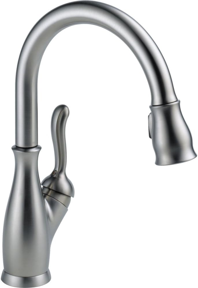 Delta Leland Brushed Nickel Kitchen Faucet, Kitchen Faucets with Pull Down Sprayer, Kitchen Sink Faucet, Faucet for Kitchen Sink with Magnetic Docking Spray Head, Arctic Stainless 9178-AR-DST