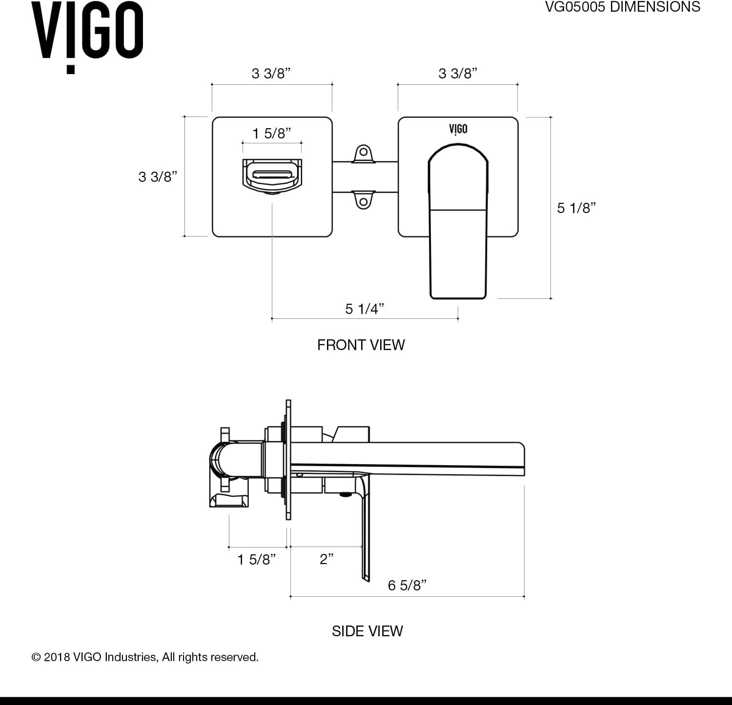 VIGO Atticus Waterfall Single-Handle Two-Hole Wall Mount Bathroom Sink Faucet, Brushed Nickel, Modern Design, Solid Brass, 1.2 GPM WaterSense & Ceramic Disc Valve, Corrosion-Resistant