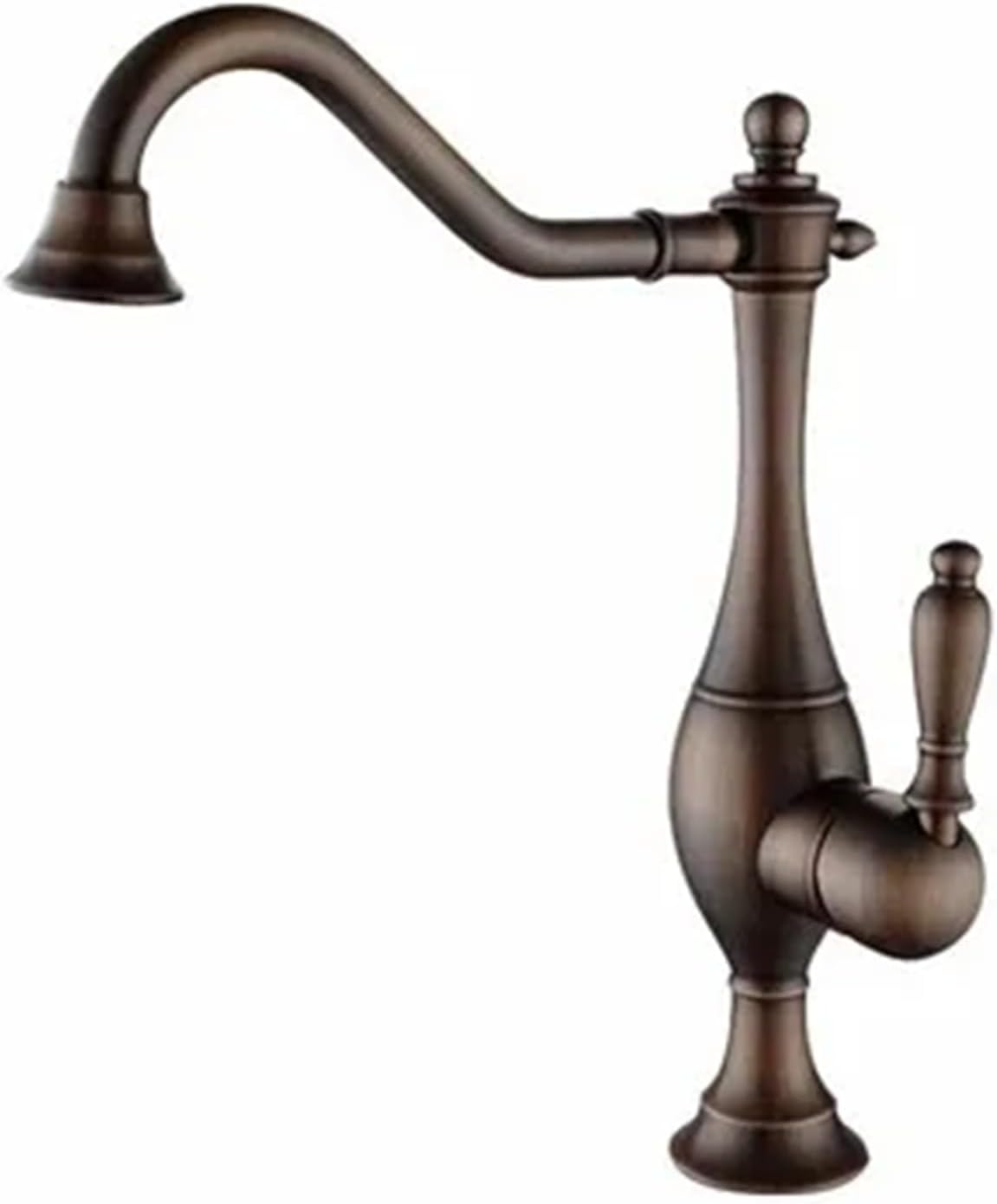 Kitchen Mixer Faucets Hot & Cold Solid Brass Sink Water Taps Single Handle Deck Mounted Crane Vessel(Antique Brass)