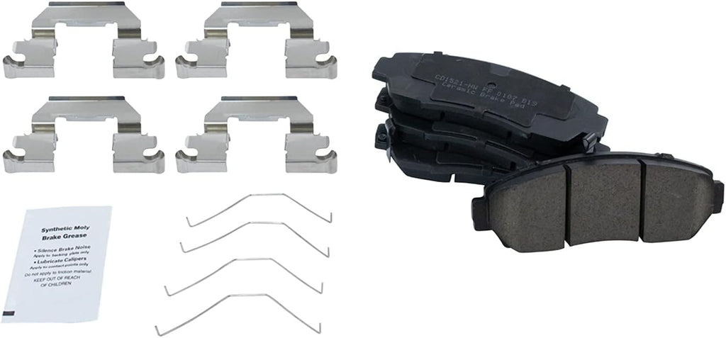 TRQ Performance Front Brake Pad and Rotor Set Ceramic Vented Coated Rotors Calipers Compatible with 2011 Honda Accord Crosstour 2012-2016 CR-V