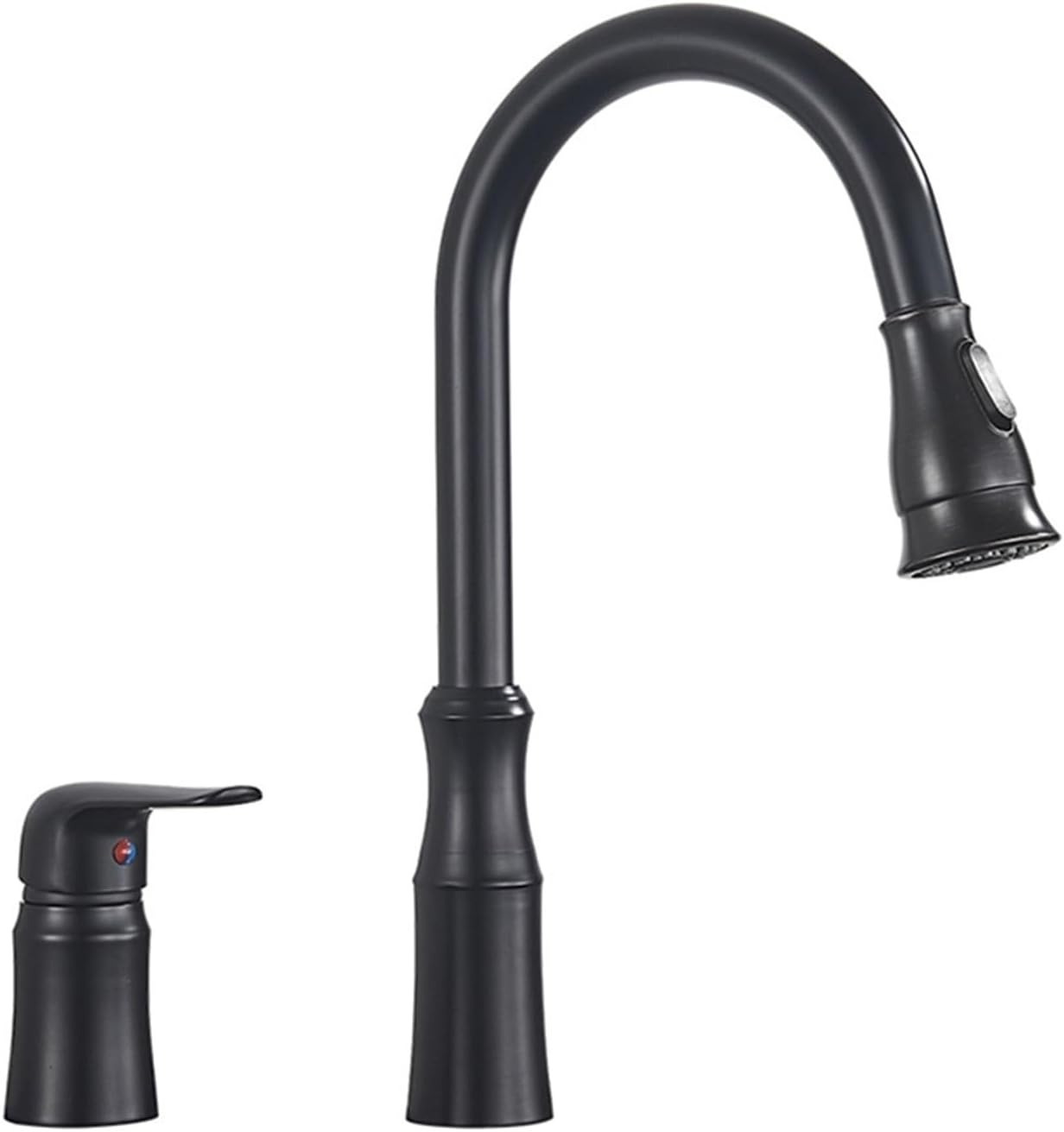 Brass Kitchen Faucet Pull Out Flexible Sink Mixer Taps Hot & Cold Water Mixer Cranes Water Saving Bathroom Faucets(Black B)