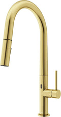 VIGO Greenwich Single-Handle Pull-Down Sprayer Kitchen Faucet with Touchless Sensor in Matte Brushed Gold VG02029MGS