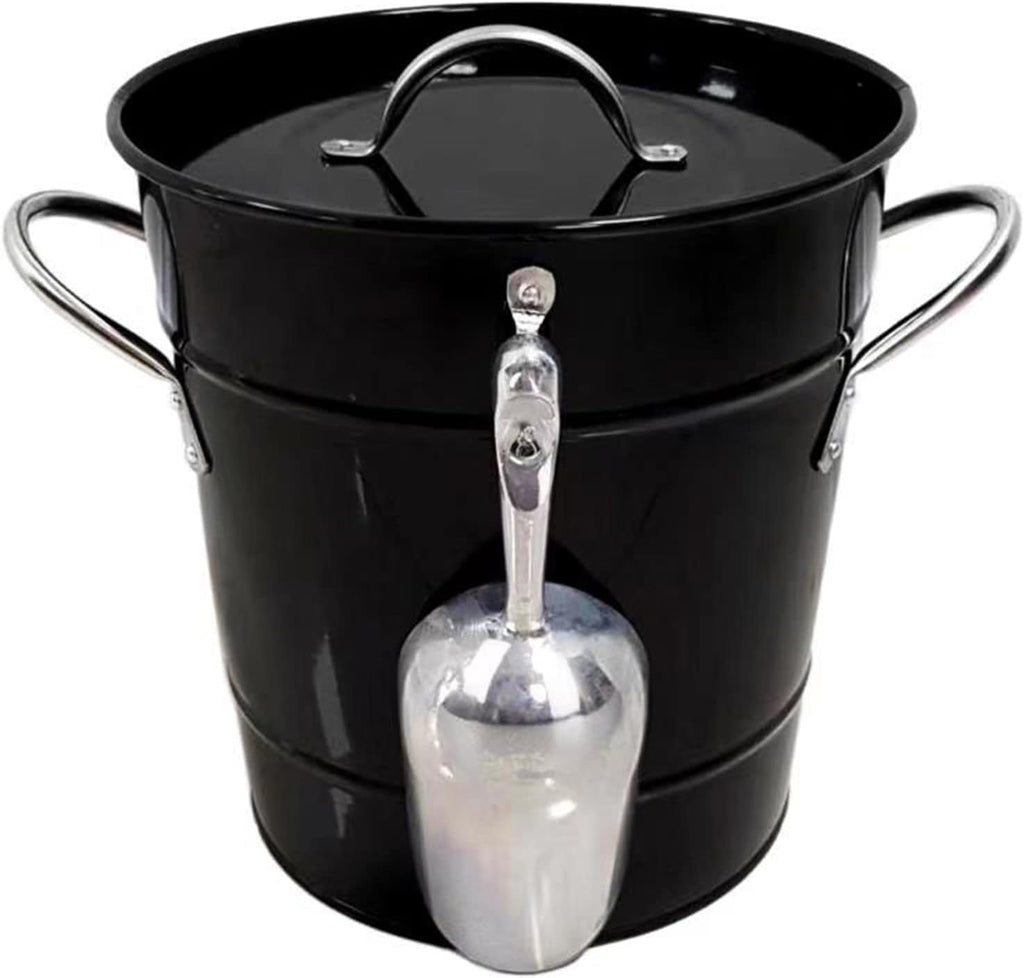 Ice Bucket,Ice Bucket with Lid and Ice Tongs,3.5L Metal Double Walled Ice Bucket Set, Home Kitchen Gifts with Lid, Modern Ice Bucket, Ice Buckets for Parties, Durable Ice Bucket, Ideal for P