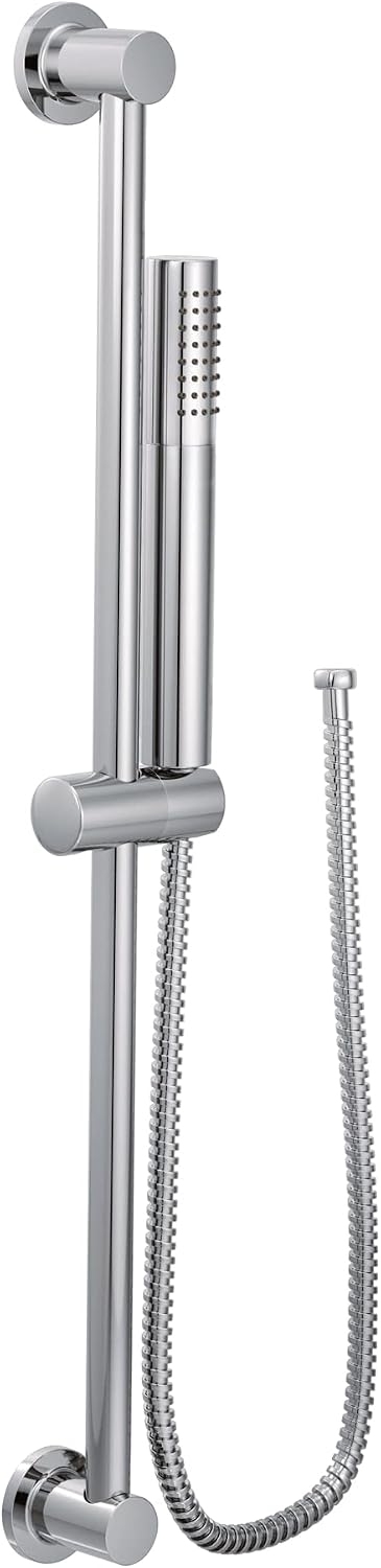 Moen Chrome Modern Eco-Performance Handshower Handheld Shower with 30-Inch Slide Bar and 69-Inch Metal Hose, 3887EP