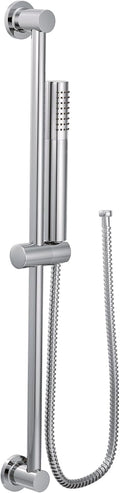 Moen Chrome Modern Eco-Performance Handshower Handheld Shower with 30-Inch Slide Bar and 69-Inch Metal Hose, 3887EP