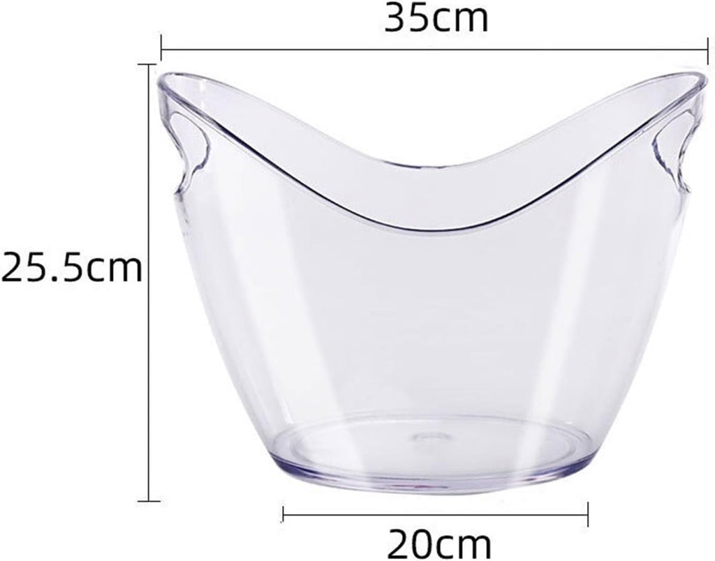 Ice Bucket 8L Acrylic Ice Bucket Tub Oval Storage Champagne Bottles for Drinks and Parties(Purple)