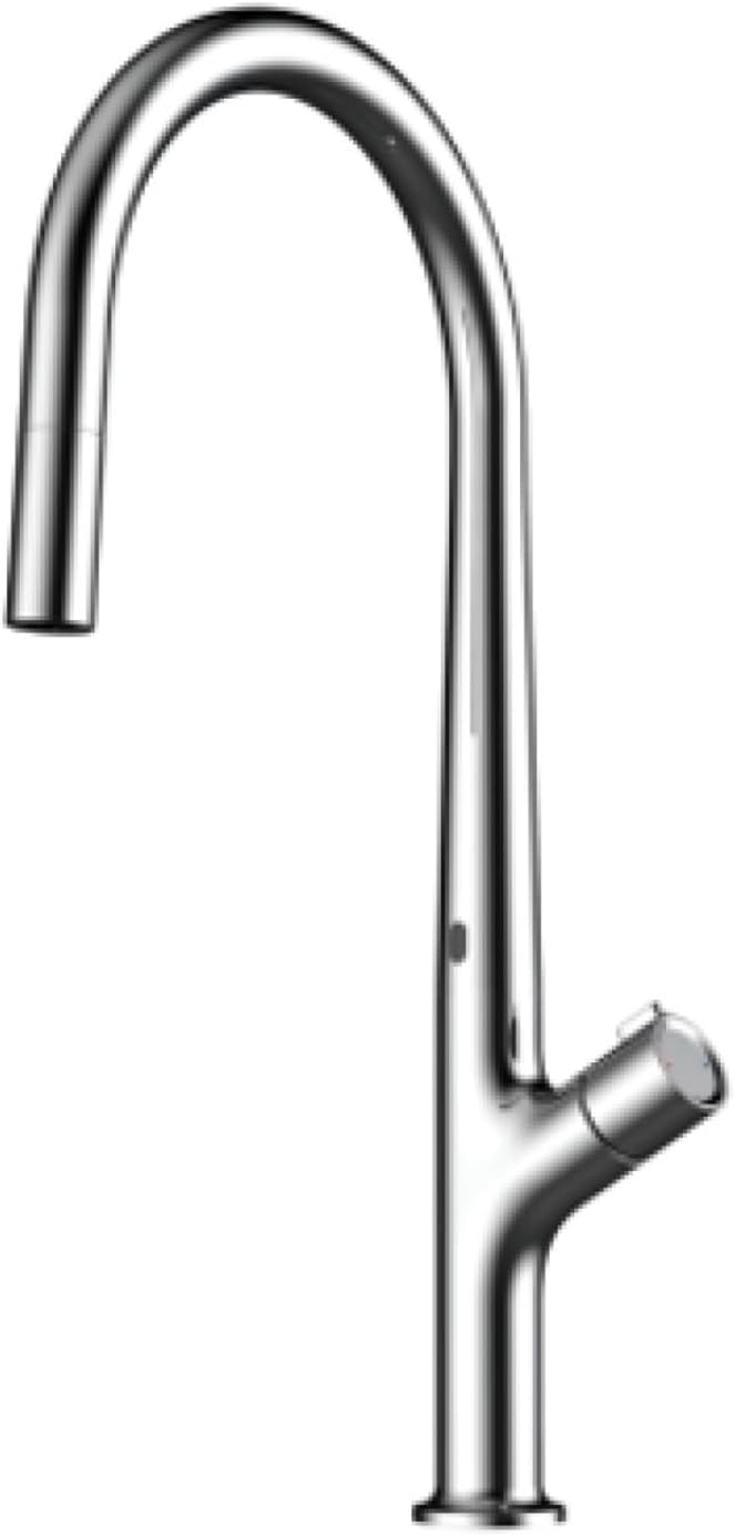 Modern Induction Brass Kitchen Faucet- Single Handle Flexible Control Cold and Hot Water 2 Function Sink Tap(Chrome)