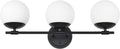 Black Bathroom Vanity Light Fixtures, 3 Light Globe Wall Sconce Lighting Over Mirror, Modern Vanity Lights for Bathroom, Mirror Cabinets Hallway Stairs, Standard E26 Base, Matte Black