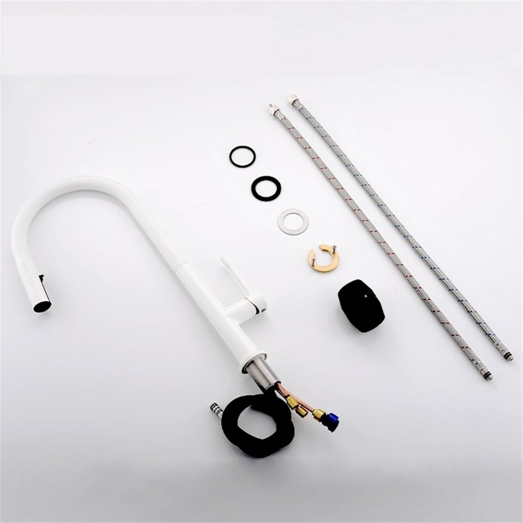 Kitchen Faucet Pull Out Cold and Hot Mixer Tap Single Holde Faucet Kitchen Sink(Brushed Gold)