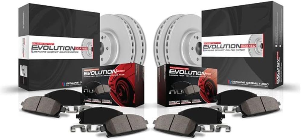 PowerStop Front and Rear Brake Kit for Audi Q3 2022-25 |Volkswagen Jetta 2019-20 |Tiguan 2018-24 - Fully-Coated Disc Rotors with Z23 Carbon-Fiber Ceramic Brake Pads Upgrade, CRK8168