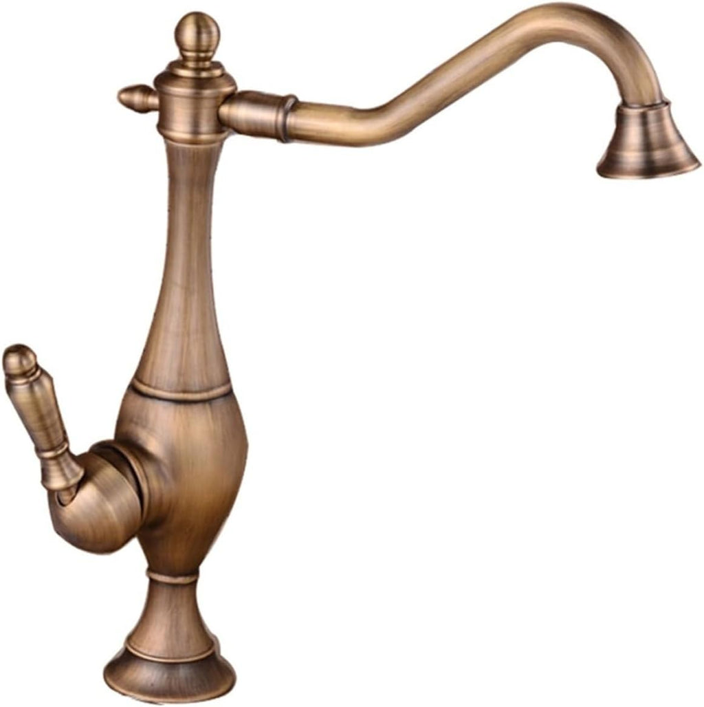 Kitchen Faucets 360 Rotate Kitchen Mixer Tap Cold Hot Water Crane Sink Taps Basin Faucet(Antique Brass)