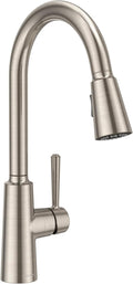 Lava Odoro Brushed Nickel Kitchen Faucet with Pull Down Sprayer, Modern Kitchen Sink Faucet with Magnetic Docking Spray 2-Function, Single Handle Faucet for Kitchen Sink 1 Hole and 3 Hole, KF241-BN