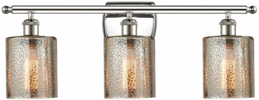 Innovations Lighting Cobbleskill - 3 Light Bath Vanity in Industrial Style-9.5 Inches Tall and 26 Inches Wide-Polished Nickel Finish-Mercury