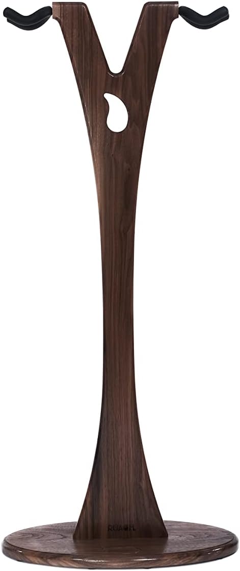 Ruach GS-1 Dual Acoustic and Electric Wooden Guitar Stand - Walnut