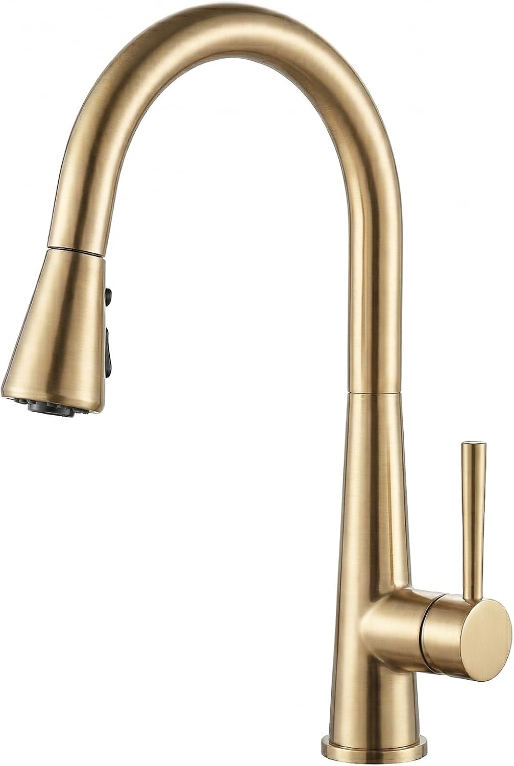 Lava Odoro Champagne Gold Kitchen Faucet with Pull Down Sprayer, Kitchen Sink Faucets, Single Hole Sink Faucet with 3-Function Magnetic Sprayer Deck Plate, Champagne Gold, KF321-CB